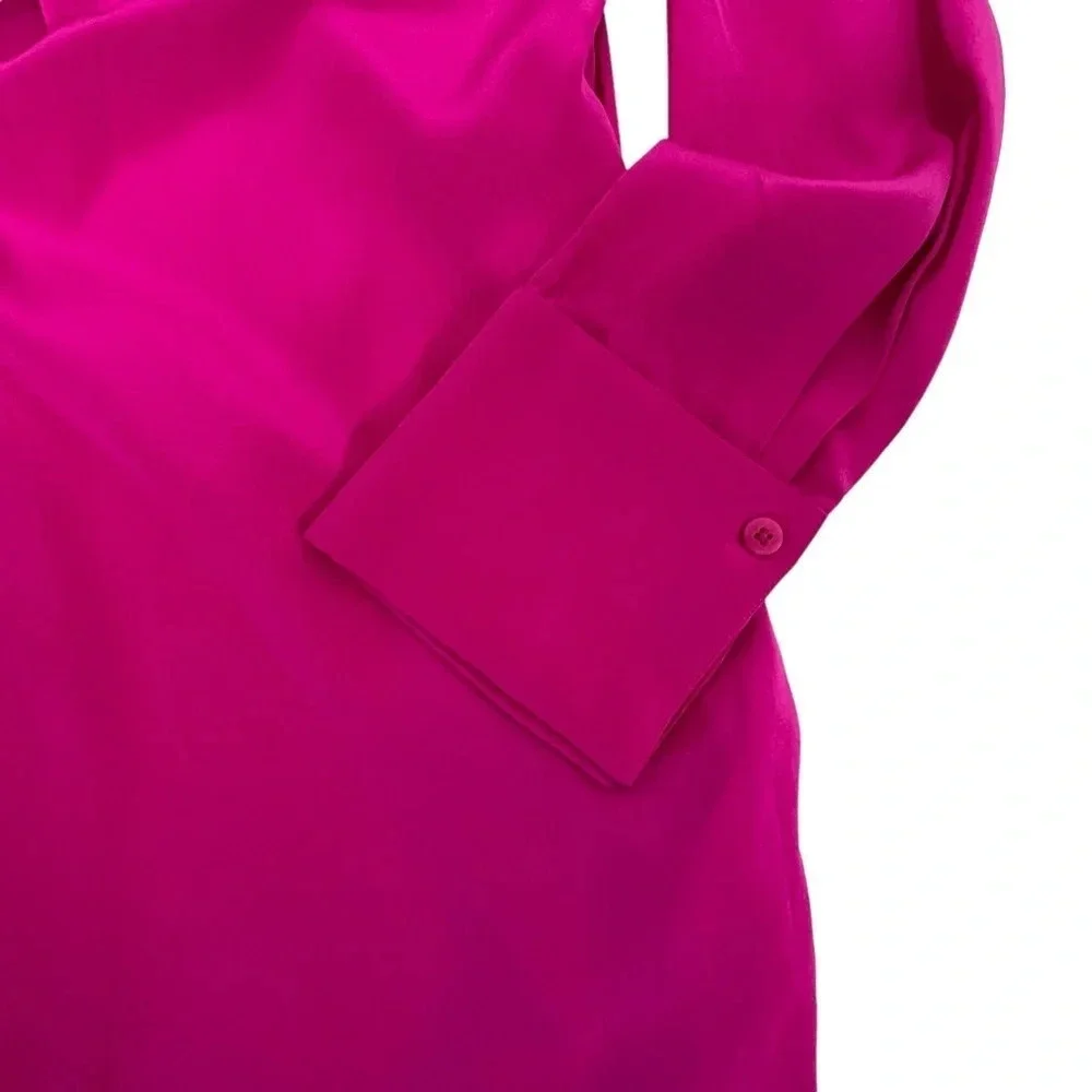 Diane von furstenberg DVF Ribbon Silk Swing Pleated Shift Pink Dress Chic Size 0 - Picture 9 of 12